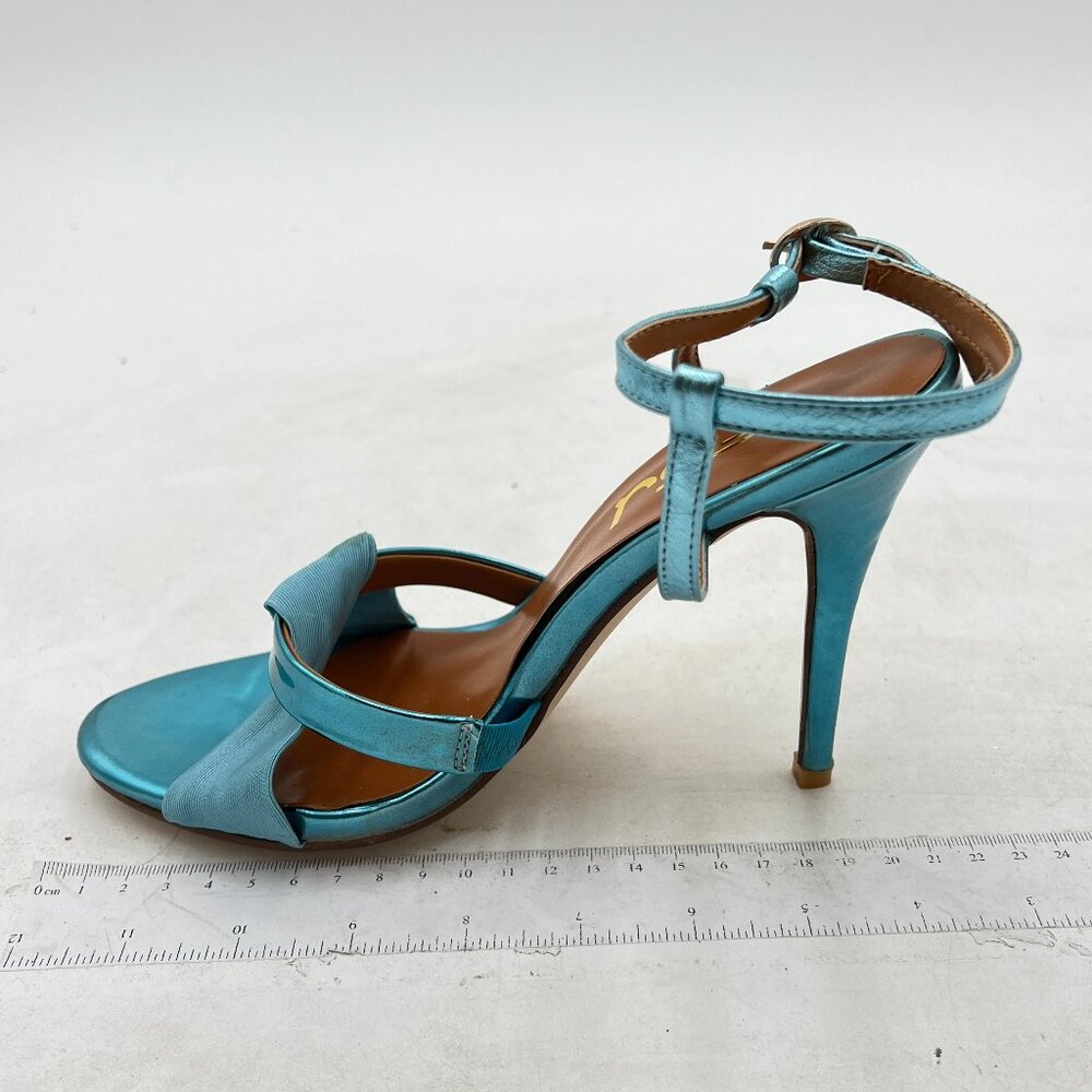 FSJ Blue High Heels Open Toe Ankle Strap Sexy Comfort Strappy Buckle Sandals